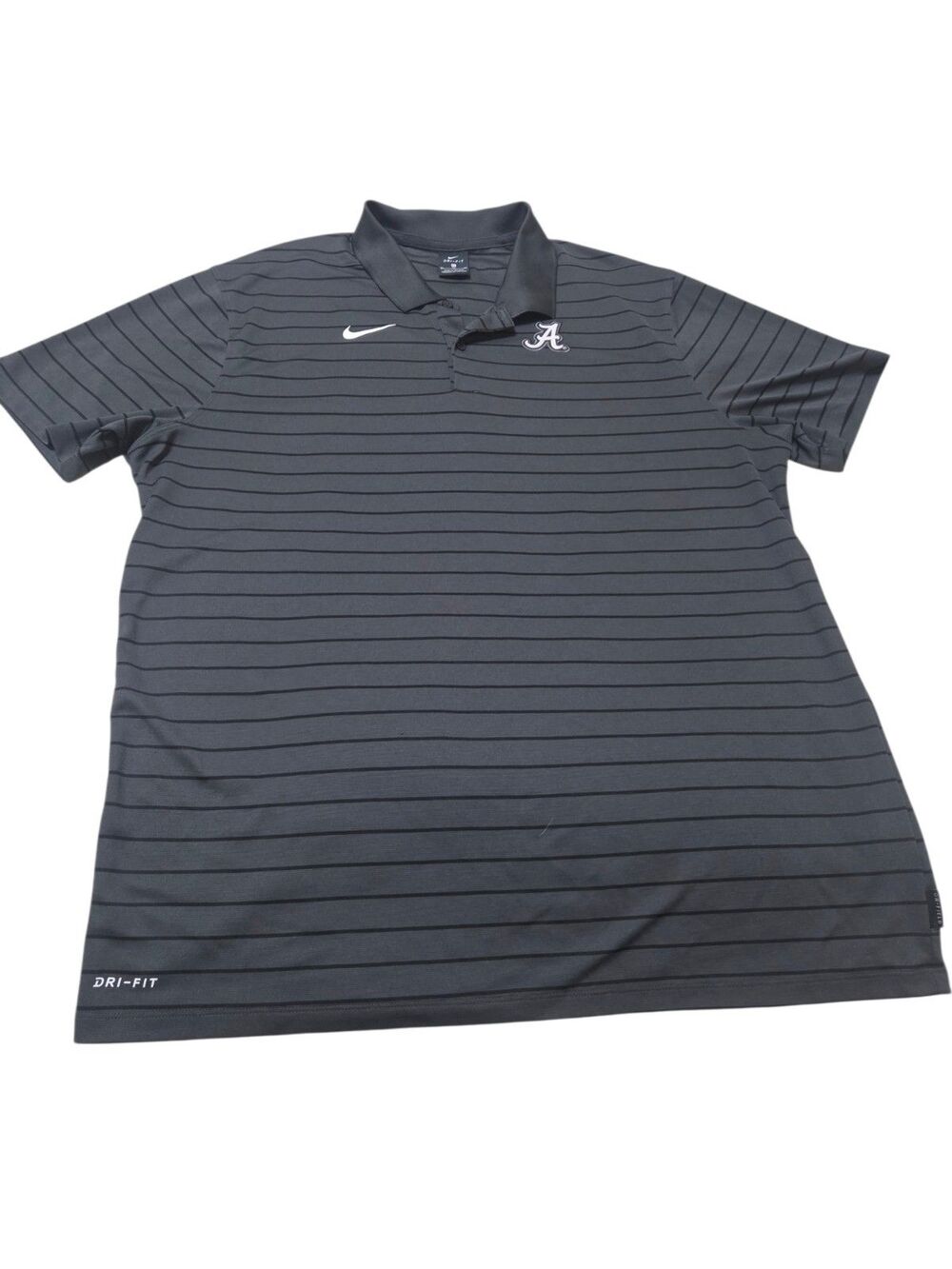 Nike Dri-Fit University Alabama Crimson Tide Polo Shirt Men's XL Black Gray B36